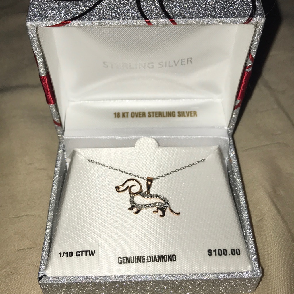 Brand New Genuine Diamond Dog Necklace